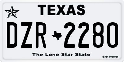 TX license plate DZR2280