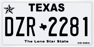 TX license plate DZR2281