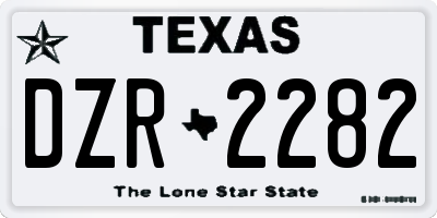 TX license plate DZR2282