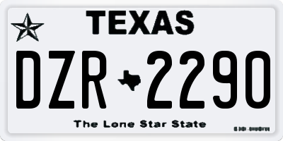 TX license plate DZR2290