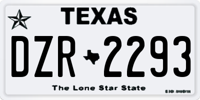 TX license plate DZR2293