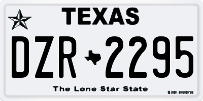 TX license plate DZR2295