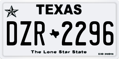 TX license plate DZR2296