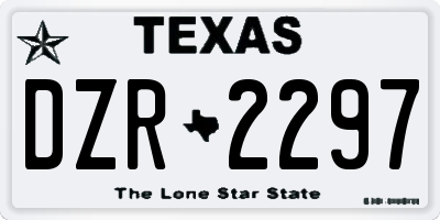 TX license plate DZR2297