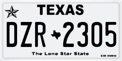 TX license plate DZR2305