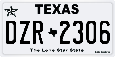 TX license plate DZR2306