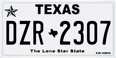 TX license plate DZR2307