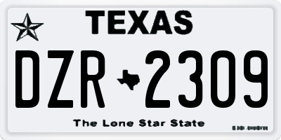 TX license plate DZR2309
