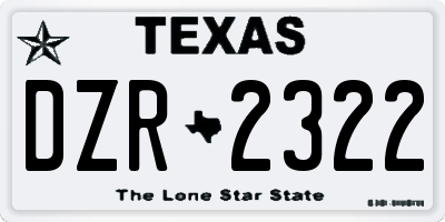 TX license plate DZR2322