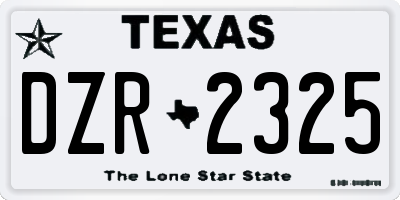 TX license plate DZR2325