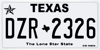 TX license plate DZR2326