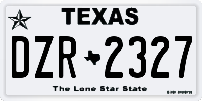 TX license plate DZR2327