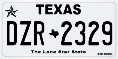 TX license plate DZR2329