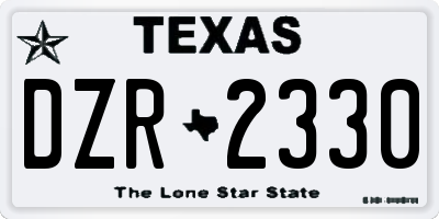 TX license plate DZR2330