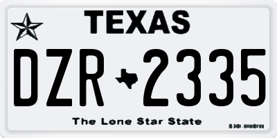 TX license plate DZR2335