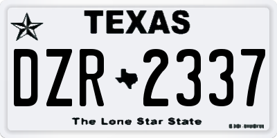 TX license plate DZR2337