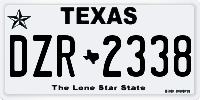 TX license plate DZR2338