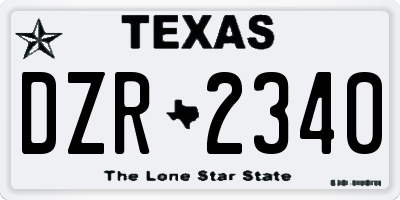 TX license plate DZR2340