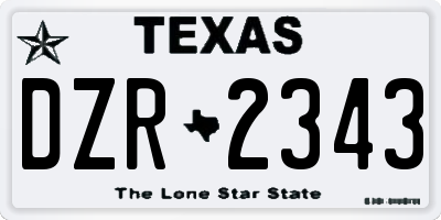 TX license plate DZR2343
