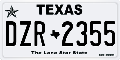 TX license plate DZR2355