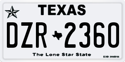 TX license plate DZR2360