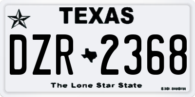 TX license plate DZR2368