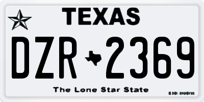 TX license plate DZR2369