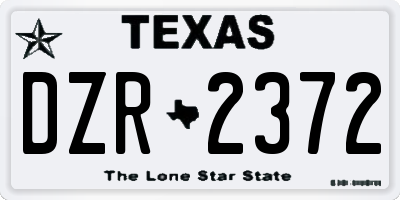 TX license plate DZR2372