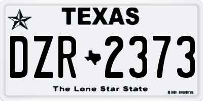 TX license plate DZR2373