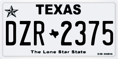 TX license plate DZR2375