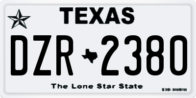 TX license plate DZR2380