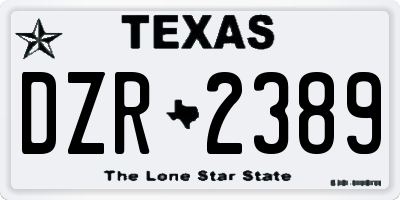 TX license plate DZR2389
