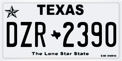 TX license plate DZR2390