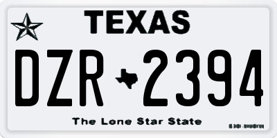 TX license plate DZR2394