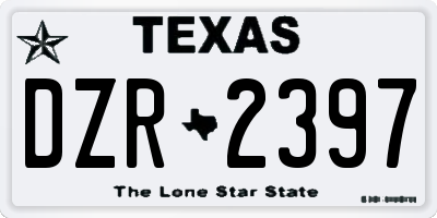 TX license plate DZR2397