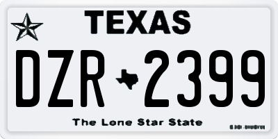 TX license plate DZR2399