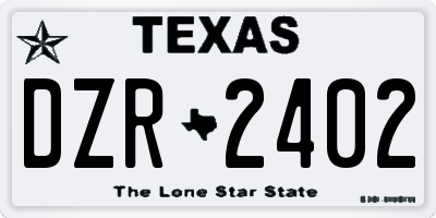 TX license plate DZR2402