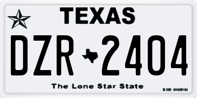 TX license plate DZR2404