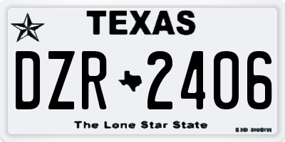 TX license plate DZR2406