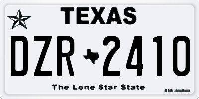 TX license plate DZR2410