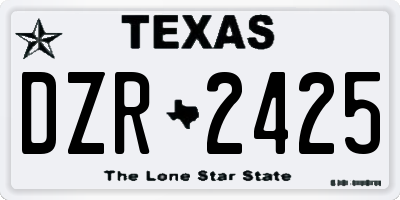 TX license plate DZR2425