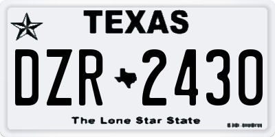 TX license plate DZR2430