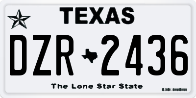 TX license plate DZR2436