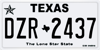 TX license plate DZR2437