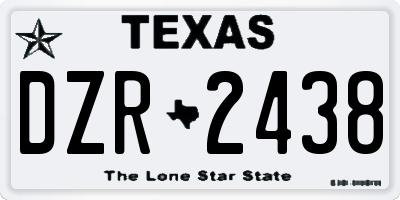 TX license plate DZR2438
