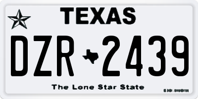 TX license plate DZR2439