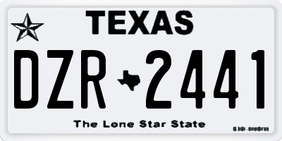 TX license plate DZR2441