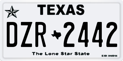 TX license plate DZR2442