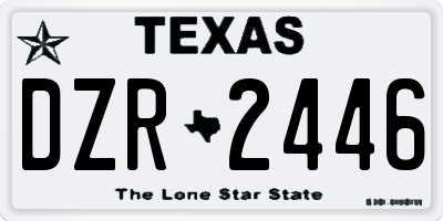 TX license plate DZR2446