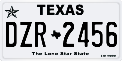 TX license plate DZR2456